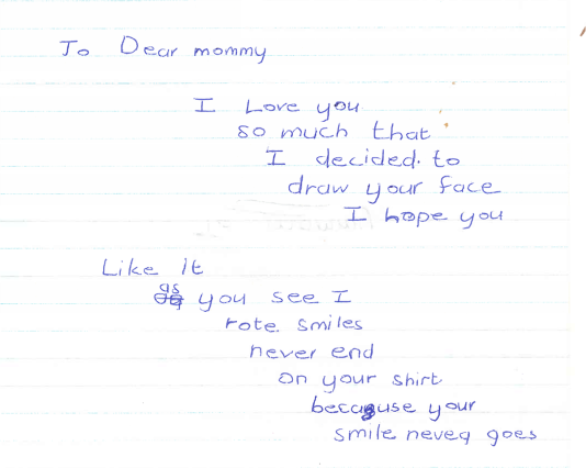 I have always been an unrelenting optimist,  even as a young kid, here a letter to my mom with a picture I drew for her.