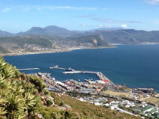 Looking back over the Simons Town Naval Base. 