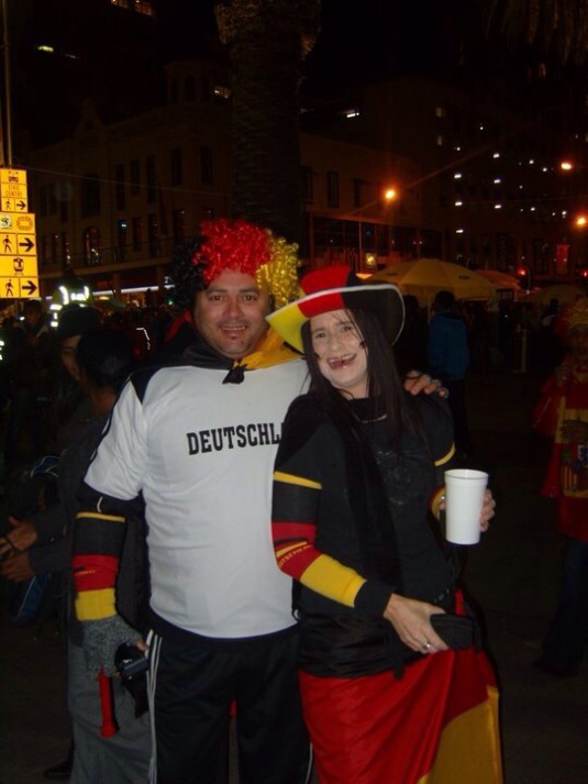 Celebrating with another random Germany fan. 