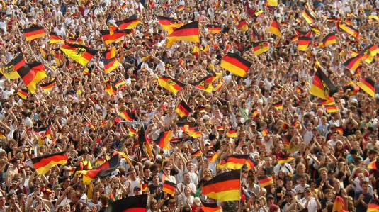 A sea of Germany fans inside the stadium. 